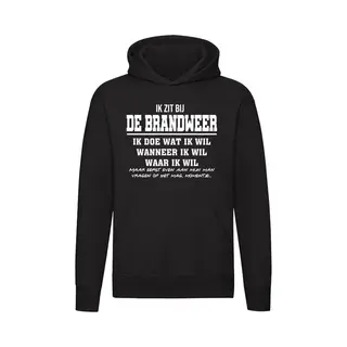 Sol's Ik Zit Bij De Brandweer | Unisex | Trui | Sweater | Hoodie | Capuchon | Zwart