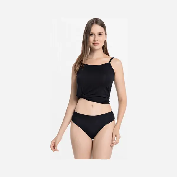 Ollies Fashion Slip Dames Bamboe Brief Zwart thumbnail