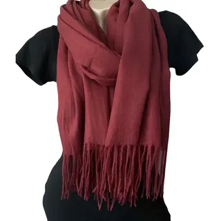 Lange Warme Sjaal - Bordeauxrood - 200 X 75 Cm (823336#)