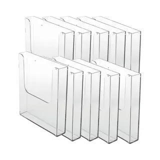 Bbase 10 Pack Folderhouder Voor Aan De Wand A5 Formaat Staand| Folderrek | Brochurehouder | Folderdisplay | Folderbak Hangend| A5 Formaat