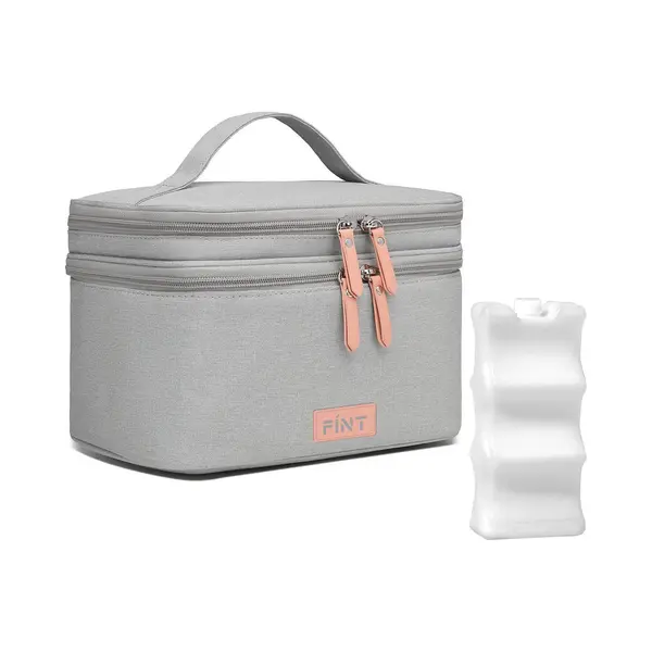 FÍNt® Luxe Koeltas – 12u Koeling – Voor Onderweg – Inclusief Koelelement – Grijs – Kolftas Voor Moedermelk thumbnail