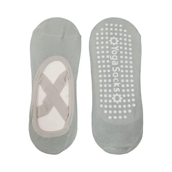 Yoga Anti-slip Sokken Licht Grijs - Dames - Ballet - Dans - Gym - Fitness - Pilates - Katoen thumbnail