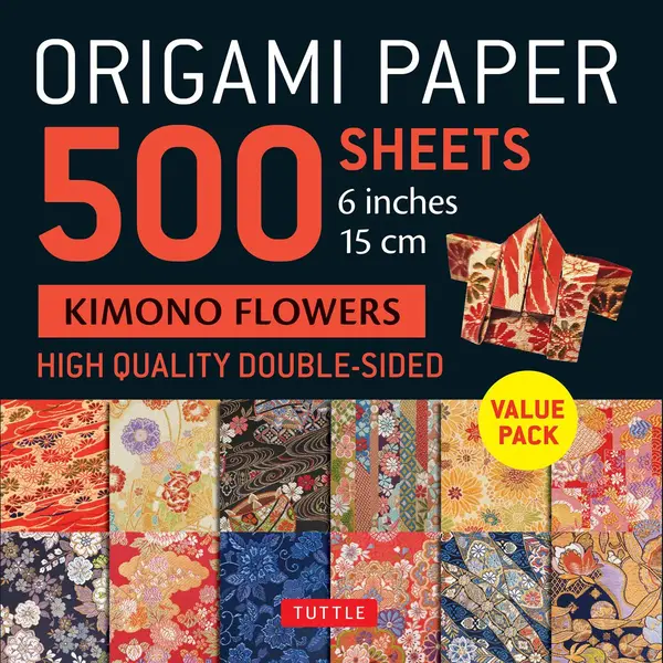 Origami Paper 500 Sheets Kimono Flowers 6" (15 Cm) thumbnail