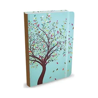 Peter Pauper Compacte Notitieboek - Tree Of Life Blue - Met Elastieksluiting - 13x18 Cm
