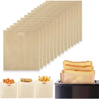 12 Stuks - Antiaanbak Toaster Zakken - Herbruikbare En Wasbare Toastzakken - Voor Magnetrons - Voor Grillen, Kaas En Sandwiches
