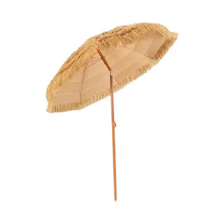 Costway 200 Cm Parasol, Hawaï, Strandscherm, Reisstro, Marktparasol, Stroparasol, Tuinparasol, Kantelbaar, Terrasparasol Voor Tuin, Strand, Outdoor