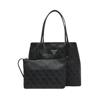 Guess Shopper Victtoria 2 In 1 Tote Coal Logo Donkergrijs