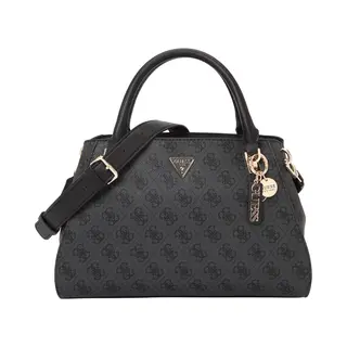 Guess Handtas 'Noelle Ii Luxury Satchel' Donkerbruin / Grafiet