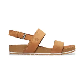 Timberlandvoor Vrouwen. TB0A1MQGF131 Malibu Waves Bruine Leren Sandalen Met Dubbele Riem (36 W), Leer, 1 Tot 3 Cm, Gesp, Casual