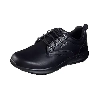 Skechers Herren Delson Antigo Half Shoes, Black Leather, 45 Eu