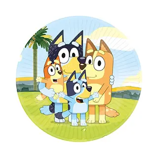 Amscan 9915378 Bluey Pappteller, 23 Cm, 8 Stück