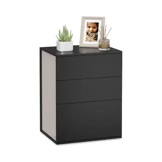 Vasagle Superfast Toolless Assembly, Bedside Table, Ink Black And Cappuccino Beige