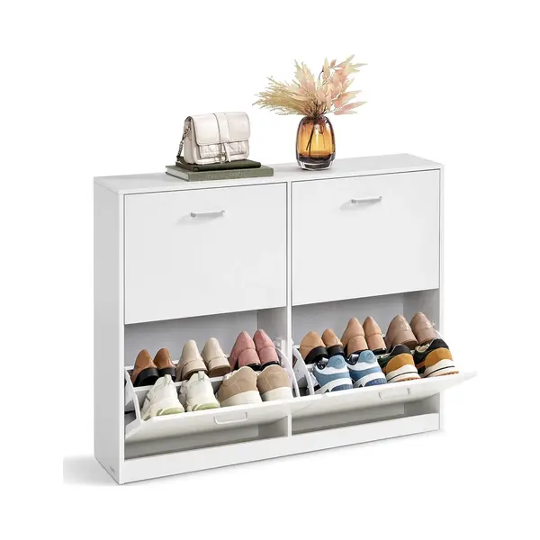 Vasagle Schoenenkast Met 4 Deuren, Schoenenrek, Schoenenopbergruimte, Verstelbare Verdeler, Voor 16-28 Paar Schoenen, Gang, 24 X 105, 5 X 82, 7 Cm, thumbnail