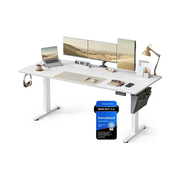 Songmics Höhenverstellbarer Schreibtisch Elektrisch 180 X 80 Cm Wolkenweiß thumbnail