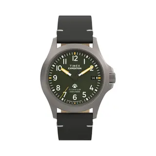 Timex Men's Analogue Quartz Watch With A Leather Strap Expedition North Field Post