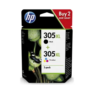Hp 305XL inktcartridge 2 stuk(s) Origineel Hoog (Xl) rendement Zwart, Cyaan, Magenta, Geel