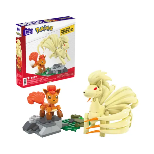 Mega Pokémon Vulpix Evolution Set (145 Pieces) with 2 Poseable Action Figures for Kids thumbnail