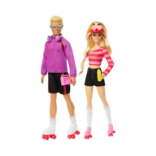 Barbie Fashionistas 2 Doll & 6 Accessories Set, Roller-Skating Theme, 65th Anniversary