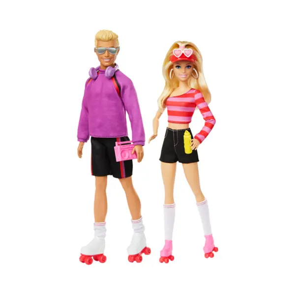 Barbie Fashionistas 2 Doll & 6 Accessories Set, Roller-Skating Theme, 65th Anniversary thumbnail