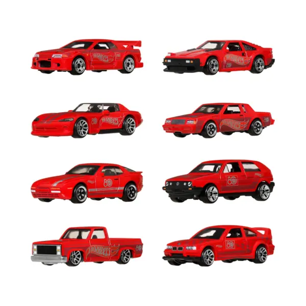 Hot Wheels Silver Series Mattel 80th Anniversary 8-Pack, Set of 8 1:64 Scale Toy Cars & Trucks thumbnail
