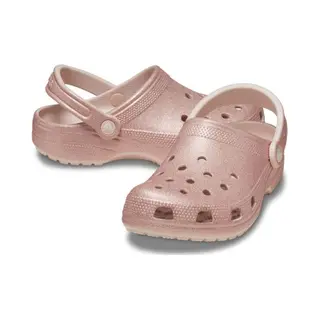 Crocs Classic Shimmer Pink Glitter Womens Shoes 205942-6WV In A Plain Man-made In Size 8
