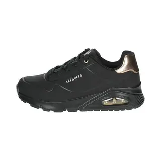 Skechers Girl's Uno Gen1 Shimmer Away Sneakers, Black Synthetic/Black Trim, 1.5 Uk Child