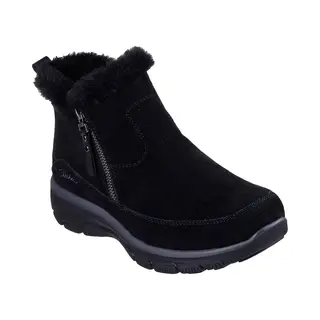 Skechers Easy Going Cool Zip Enkellaarzen Voor Dames, Zwart, 39 Eu