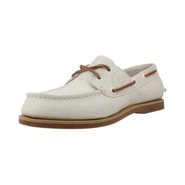 Timberland For Woman. TB0A2Q9XETD1 Classic White Leather Boat Shoes (36 W), Flat, Laces, Casual thumbnail