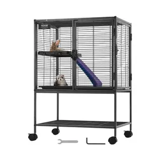 Vevor Kooi Voor Kleine Dieren 2-laags Frettenkooi Met Oprijplaat 610x440x865mm