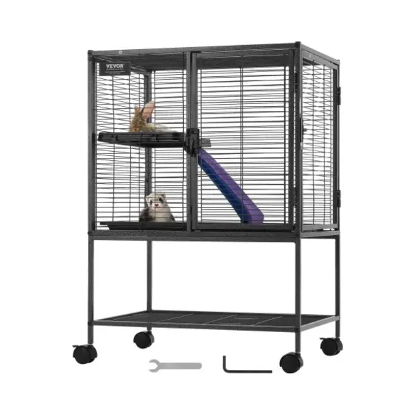 Vevor Kooi Voor Kleine Dieren 2-laags Frettenkooi Met Oprijplaat 610x440x865mm thumbnail