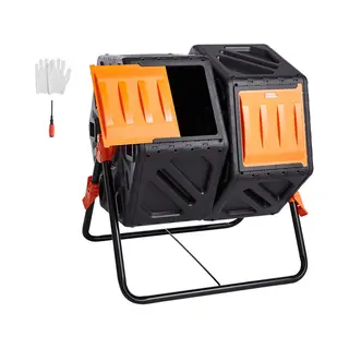 Vevor Tumbling Composter Tumbler 140 L, Drum Composter Draaibaar Tweepersoonskamer Tumbling Composter 785 X 605 X 795mm, 40kg Heavy Duty Tuincomposter
