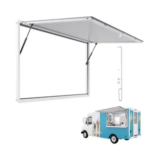 Vevor 1880x1016mm Food Stand Serveerraam Luifel Food Cart Service Raam