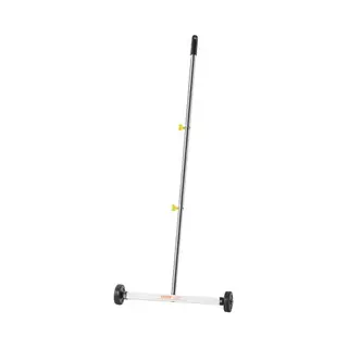 Vevor Magnetische Veger Met Wielen, 43 Cm, Draagvermogen 4, 5 Kg, Magnetische Borstel Met Verstelbare Handgreep, Voor Het Oppakken Van Spijkers En