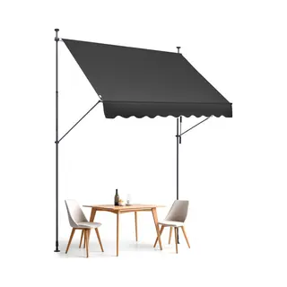Vevor Balkonluifel Luifel Klemluifel Zonwering Met Zwengel 250x120cm