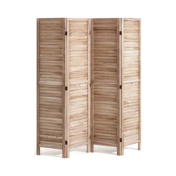 Vevor Draagbaar Houten Scherm Met Houten Rooster, 4 Panelen, Privacyscherm, Opvouwbaar, 1620 X 1700 X 18, 5 Mm, Scheidingswand Voor Ruimtes, Huis, thumbnail
