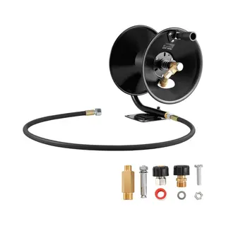 Vevor Hogedrukslanghaspel, 15, 2mx9, 5mm, Stalen Beugel, Slanghaspel Voor Hogedrukreinigers, Wand-/Vloer-/Vrachtwagenmontage, 275 Bar, Zwart