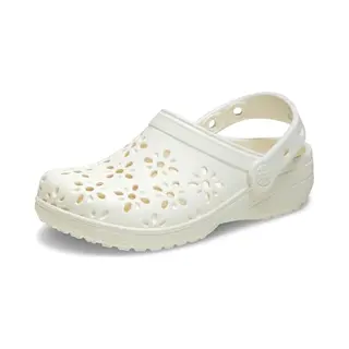 Crocs Classic Floral Cut-Out Clog Chalk Size 4 Uk Men/ 5 Uk Women