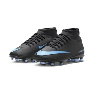 Nike Kids Jr Superfly 10 Club Fg/Mg Football Shoe, Black/Ice Blue, 5