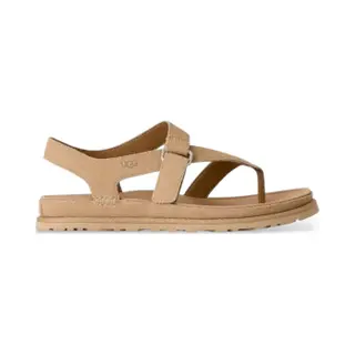 UGGvoor Vrouwen. 1175134 GoldenGaze Teen Post Beige Leren Sandalen (37), Leer, Plat, Klittenband, Casual