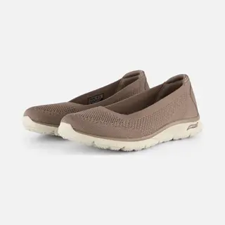 Skechers Damen Arch Fit Sunny Zen Walk Sneaker, Dark Taupe Knit, 42 Eu