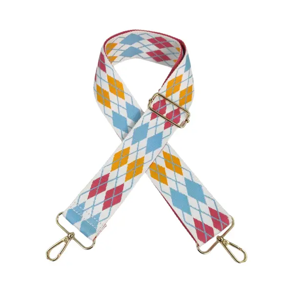 Qischa® Bag Strap - Tassenriem - Schouderband - Schouderriem - Tassen Riem - Tas Hengsel - Verstelbare Riem - Wit, Rood, Geel, Blauw - Gouden thumbnail
