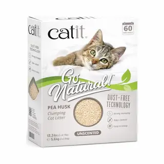 5, 6 kg Catit Go Natural Litière Pour Chat à Base De Cosses De Pois, Sans Parfum