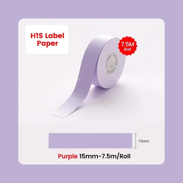 Niimbot - H1S Continious Labels/Etiketten - 15*800mm - Doorlopend Label - 1 Rol - Licht Paars thumbnail