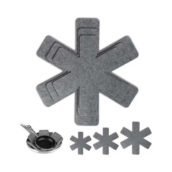 Panbeschermers - Set Van 12 - 38/35/26 Cm Diameter - Pan- En Potverdelers - Warmte-isolerend - Krasbestendig - Stapelbaar - Beschermt Potten En Pannen thumbnail