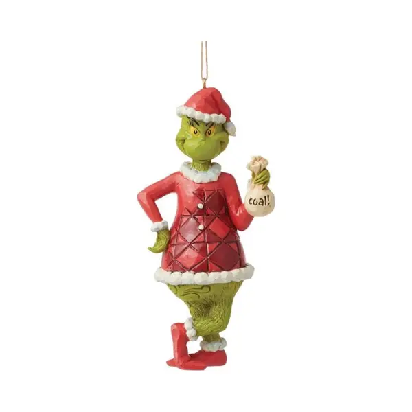 Enesco Grinch With Bag Of Coal Hanging Ornament thumbnail