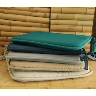 Stof Textile Home Stoelkussens - Lichtbruin - 38 X 38 X 3 Cm - Voor Binnen - Touwtjes Sluiting - Zitkussens Plat - Vierkant