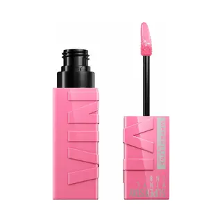 Maybelline New York Vloeibare Lippenstift, Glanzend, Vinyl, Langhoudend, SuperStay Vinyl Ink Pink, Kleur, Upbeat (155)