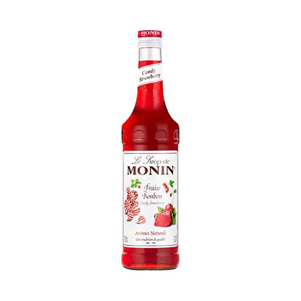 Monin Premium Strawberry Candy Syrup 700ml For Cocktails And Mocktails. Vegan-Friendly, Allergen-Free, 100 Percent Natural Flavours And Colourings thumbnail