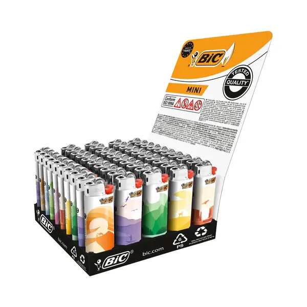 Bic J25 Mini - Aanstekers - Vuursteen Flint - Tray - Kindveilig - 50 Stuks - Voor Feestdagen Kaarsen thumbnail