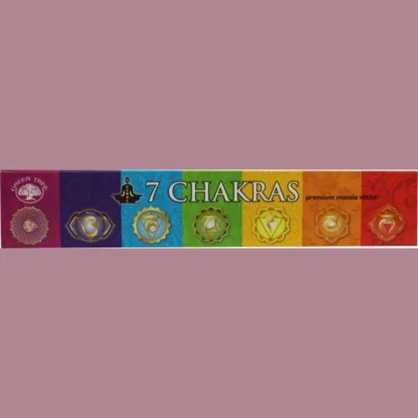 TreeGreen 1 X Green Tree 7 Chakras Premium Incense Sticks (1 Pack Of 12 Sticks) 15g thumbnail
